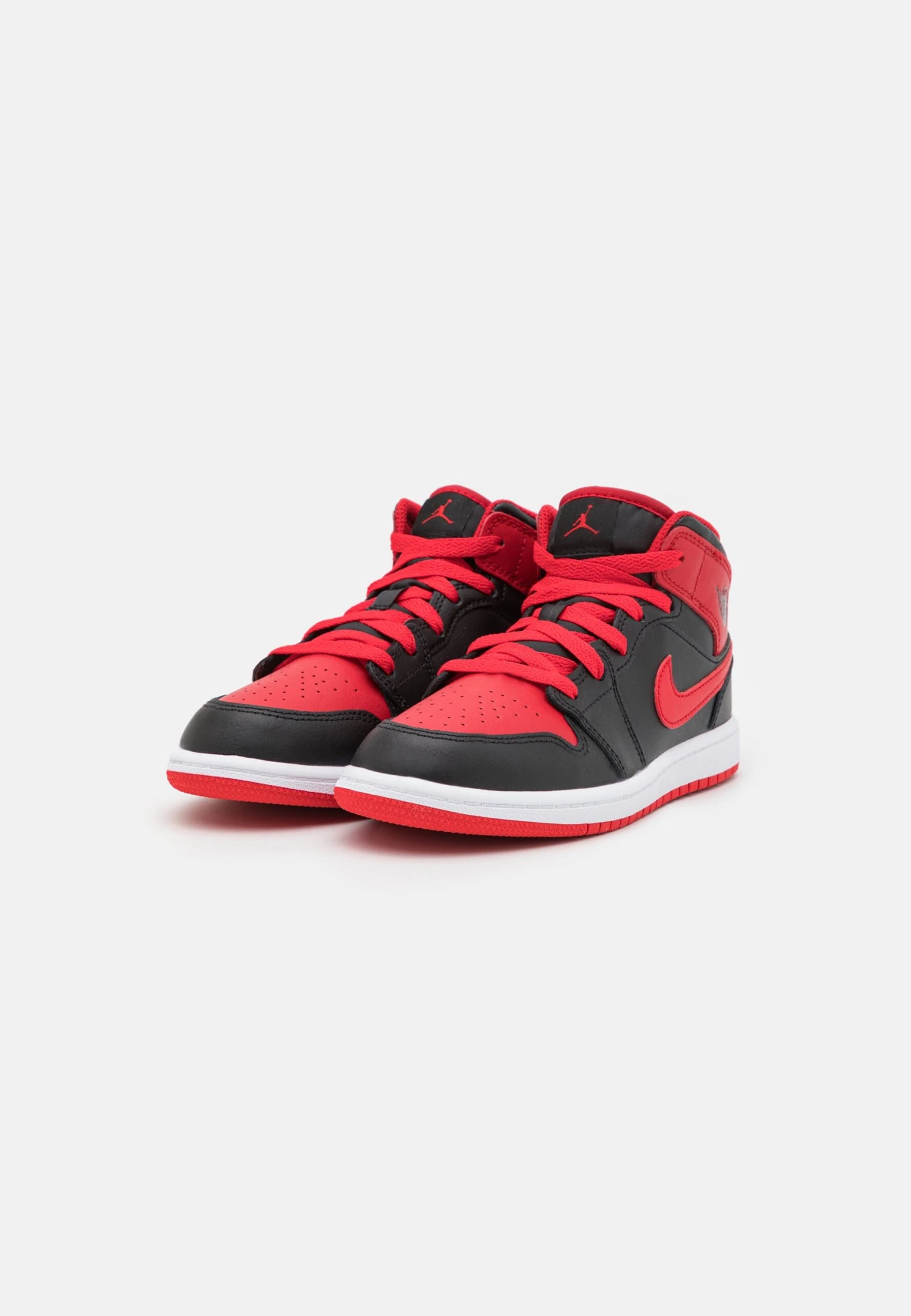 Jordan 1 Mid Unisex - Basketbalschoenen - Black/Fire Red/White 2 Jordan 1 Mid Unisex - Basketbalschoenen - Black/Fire Red/White - Afbeelding 2